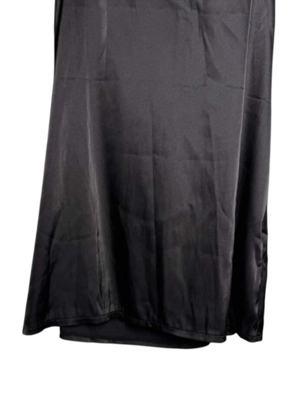 Kat the Label NWT Black Satin Lingerie Lace Trim Sienna Slip Dress XS